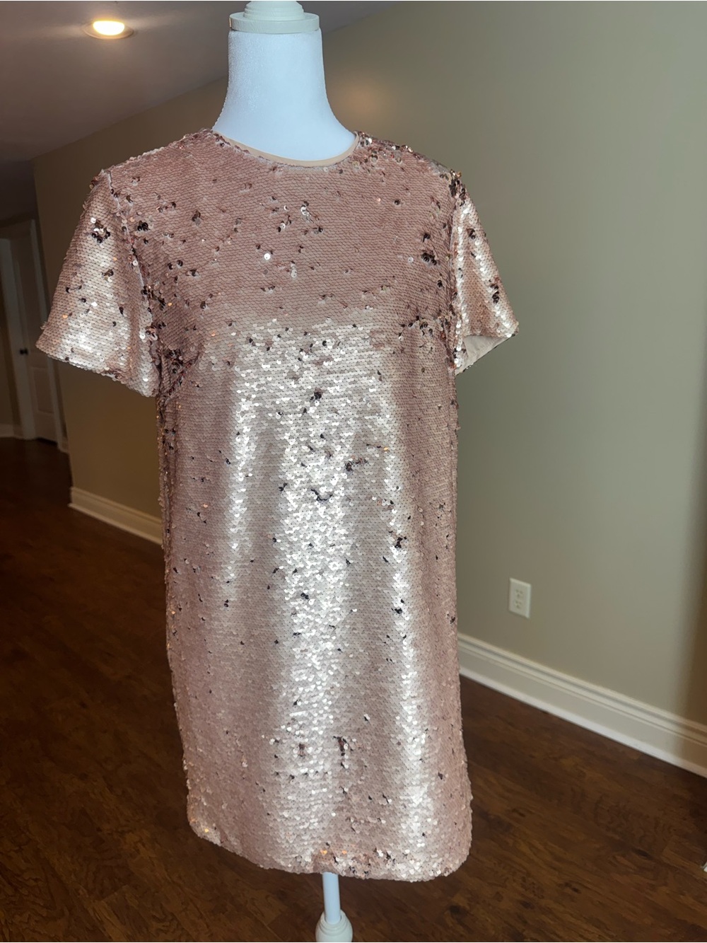 Forever 21 Rose Gold Sequin Mini Dress